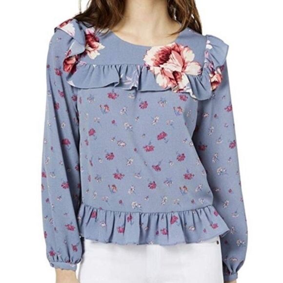 𝅺jill Stuart floral ruffled blouse NWT - Picture 1 of 6